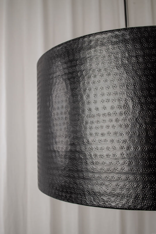 Hammered Dark Bronze  Drum Pendant Light