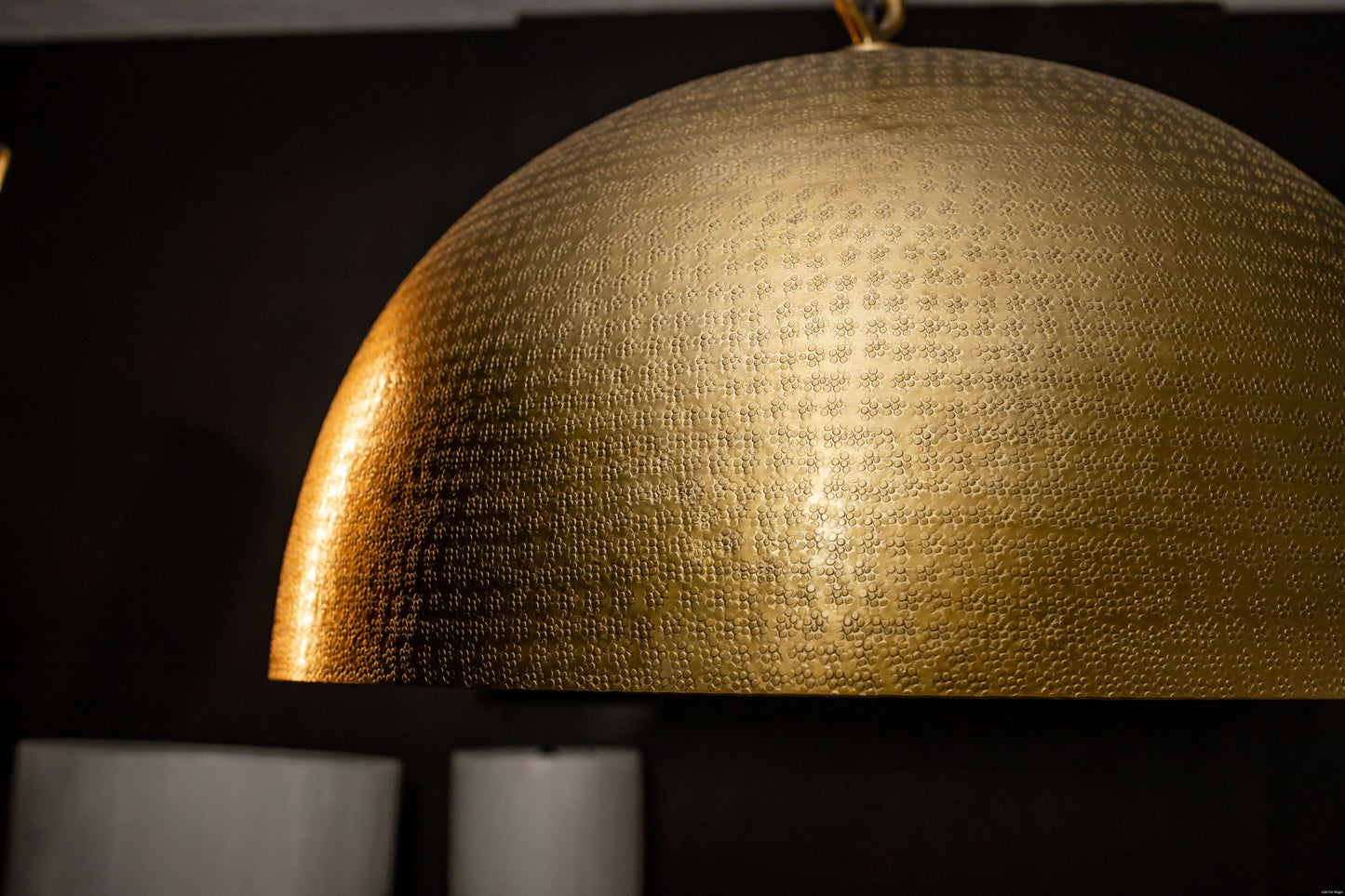 Hammered Brass Metal Dome Pendant Light