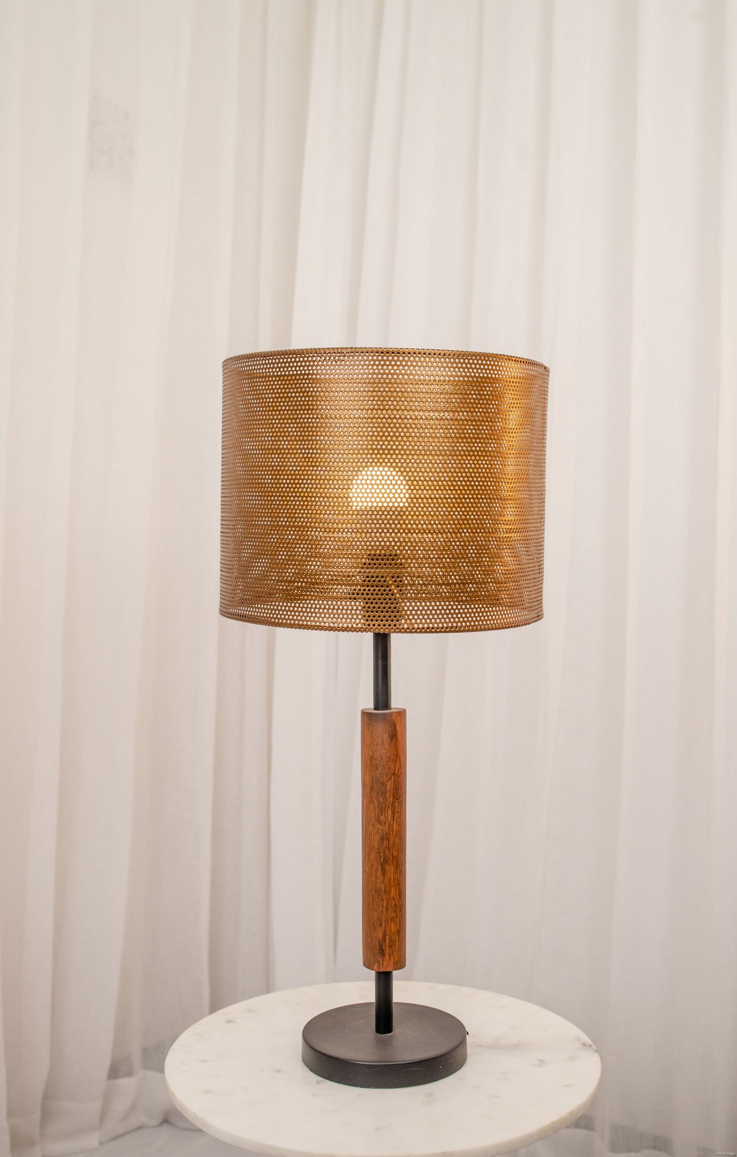 Vintage walnut table lamp