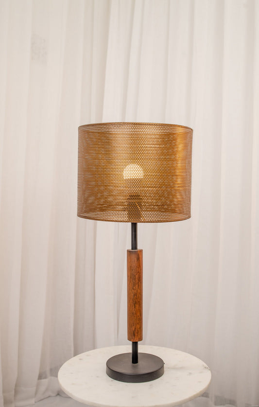 Vintage walnut table lamp